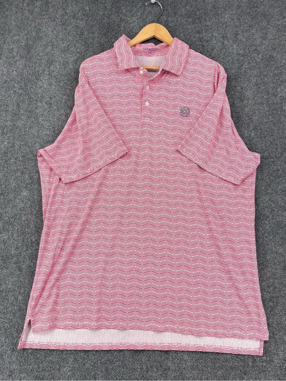 B Draddy Sport Red & White Country Club Preppy Golf Polo Men’s 2XL